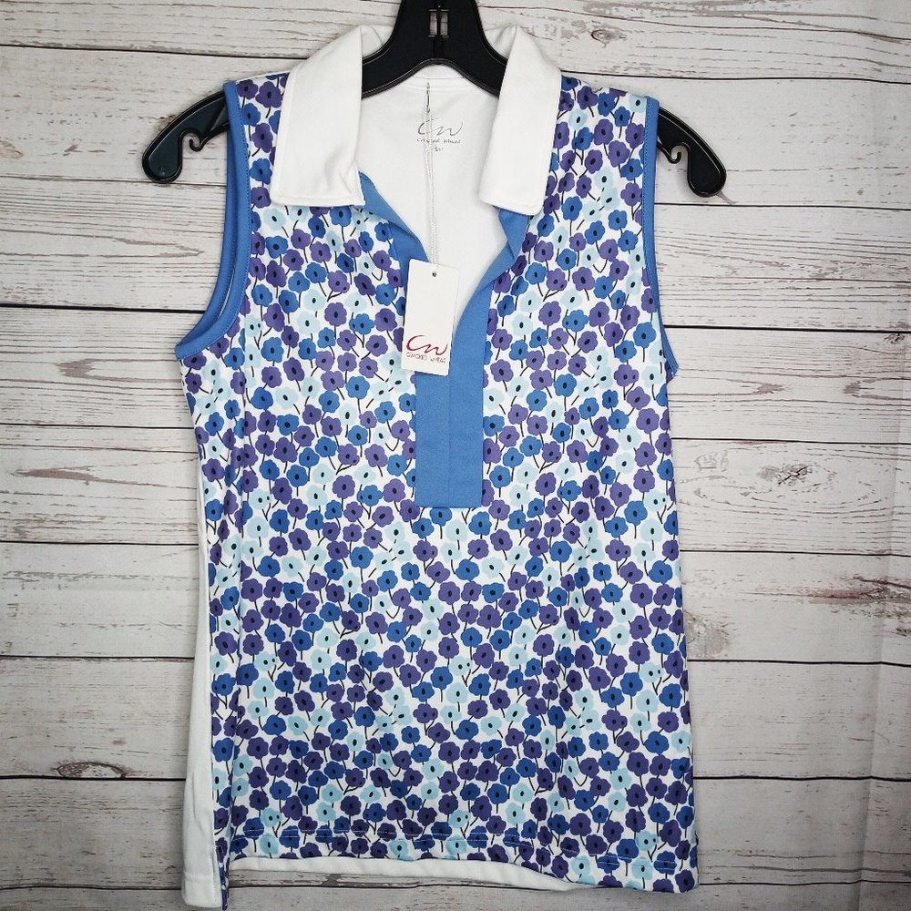 CRACKED WHEAT SLEEVELESS WOMEN'S SMALL GOLF TOP